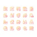 Smuggling gradient linear vector icons set