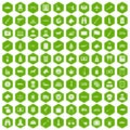 100 smuggling icons hexagon green