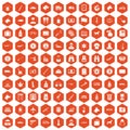 100 smuggling icons hexagon orange