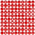 100 smuggling icons set red