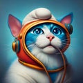 smurfcat cute cat astronaut standing cartoon