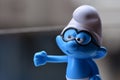 Little Blue Smurfs, Glasses Smurf Royalty Free Stock Photo