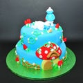 Smurfs fondant cake for kids birthdays Royalty Free Stock Photo