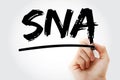 SNA - Systems Network Architecture acronym with marker, technology concept background