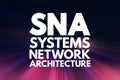 SNA - Systems Network Architecture acronym, technology concept background Royalty Free Stock Photo