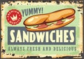Sandwichs sign design layout menu