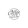 Snack bar logo cafe circle outline stroke black color