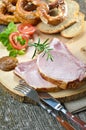 Snack with Bavarian pork spareribs Royalty Free Stock Photo