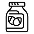 Snack butter icon outline vector. Peanut jar