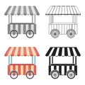 Snack cart icon in cartoon style isolated on white background. Circus symbol stock vector illustration.