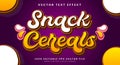 Snack Cereals editable text effect template Royalty Free Stock Photo
