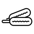 Snack corn dog icon outline vector. Hot food