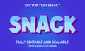 Snack Editable 3D text style effect Royalty Free Stock Photo