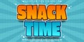 Snack editable text effect, editable time and food text style Royalty Free Stock Photo