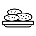 Snack food icon outline vector. Plate meat