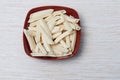 Snack food, tastes a bit salty and savory. Small stick shape. Royalty Free Stock Photo