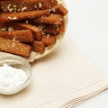 Snack - fried bread with garlic