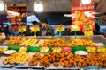 Snack and fried chicken stall at a market in Asia Royalty Free Stock Photo