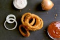 Snack fried onion rings Royalty Free Stock Photo