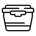 Snack icon outline vector. Lunch box