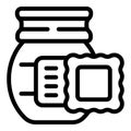 Snack jar icon outline vector. Peanut butter