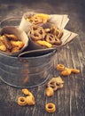 Snack mix. Salty treat for snacking. Royalty Free Stock Photo