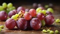 Snack Oasis: The Crunchy and Juicy Delight of Seedless Grapes, a Tempting Showcase of Their Irresistibly Snackable Texture - AI Ge Royalty Free Stock Photo