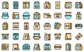 Snack pack icons set vector flat Royalty Free Stock Photo