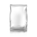 Snack plastic pack or silver packaging. Foil food bag vector