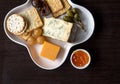 Snack platter with crackers and cheese Royalty Free Stock Photo