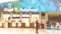 Blur background of snack and refreshment sell counter at the movie theater