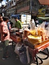 Snack seller in Chandni Chowk, Old Delhi.