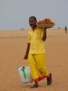 Snack seller Marina beach Chennai India