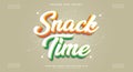 Snack Time 3D editable text effect template Royalty Free Stock Photo