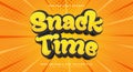 Snack time 3d editable text effect template Royalty Free Stock Photo