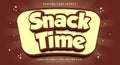 Snack time editable text effect template Royalty Free Stock Photo