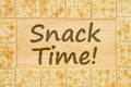 Snack time message with saltine crackers border