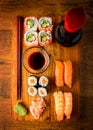 Snack with traditional mixed sushi Royalty Free Stock Photo