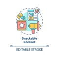 Snackable content concept icon Royalty Free Stock Photo