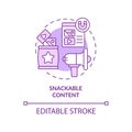 Snackable content purple concept icon Royalty Free Stock Photo