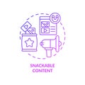 Snackable content purple gradient concept icon Royalty Free Stock Photo