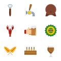 Snackbar icons set, flat style Royalty Free Stock Photo