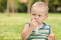 Snacking in the park Royalty Free Stock Photo