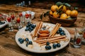 Snacks at the buffet - cheese, grapes, tomatoes, olives - catering