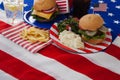 Snacks decorated with 4th july theme Royalty Free Stock Photo