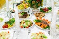 Snacks and delicacies at the Banquet table. Catering. Celebration or wedding. Buffet Royalty Free Stock Photo