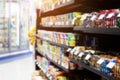 Snacks, food, beverages are in supermarkets