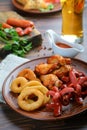 Snacks with a glass of  beer Royalty Free Stock Photo