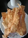 Snacks made of cassava flour with salt, onion and chilies to accompany coffee.