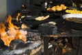 Snacks and sweets being cooked at a store, Pushkar,